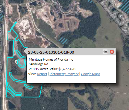 Territory view of Meritage Homes of Florida Inc - Sandridge Road in Clay County, Florida. 
